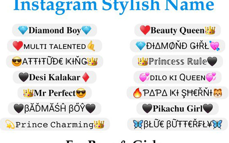 stylish names for instagram for girl